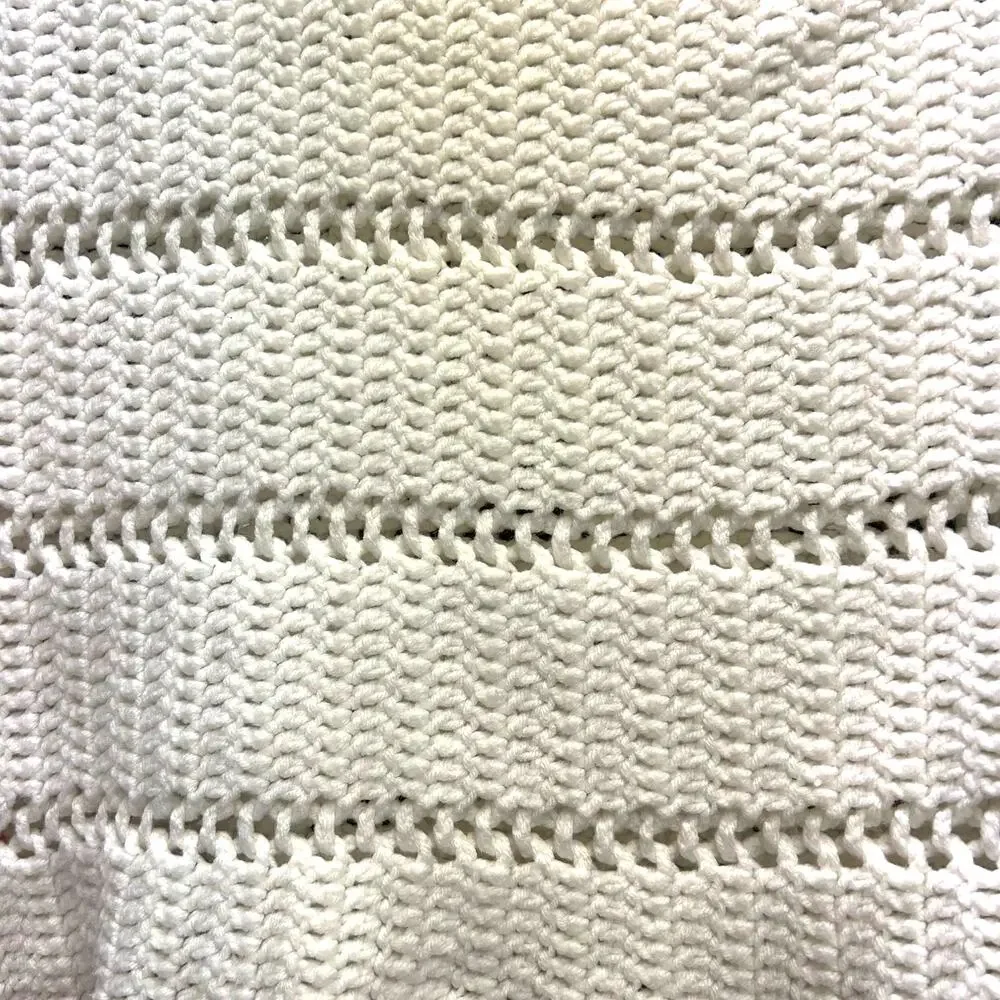 Handmade Crochet Knit Baby Afgan 34x36 White Blue Pink‎